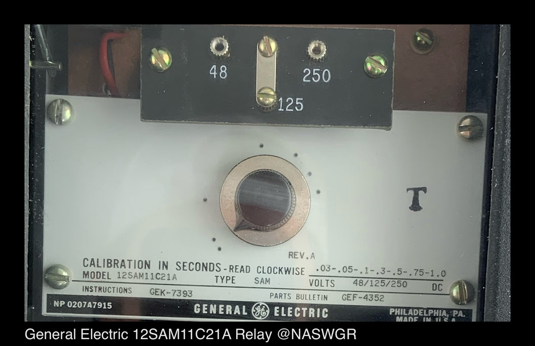 General Electric 12SAM11C21A Relay