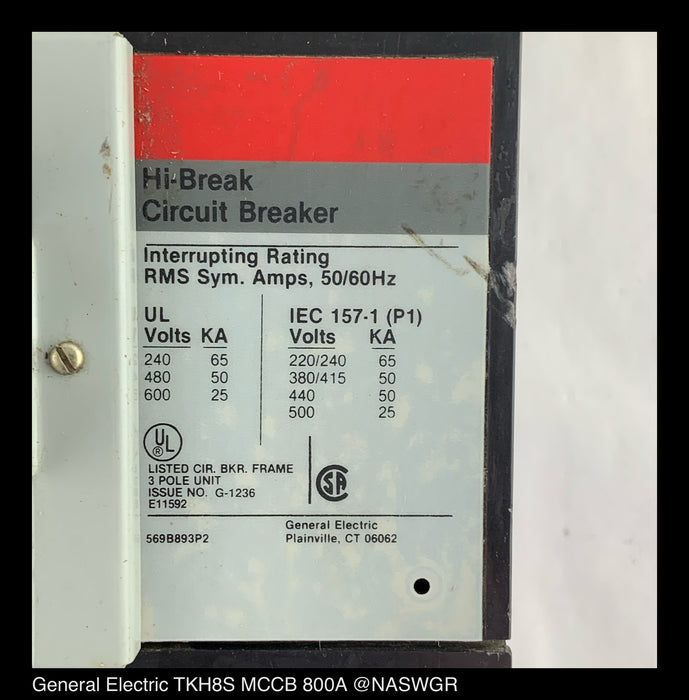 General Electric TKH8S Molded Case Circuit Breaker - 600 Amp