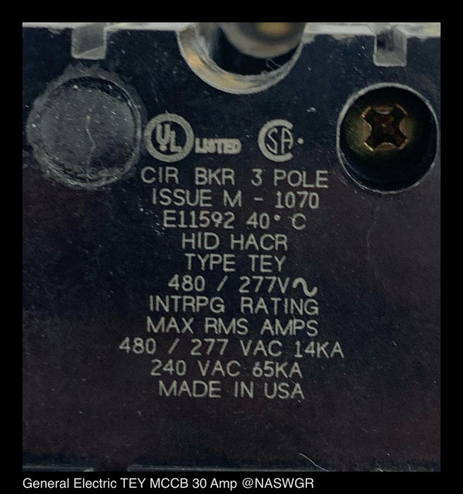 General Electric TEY330 Molded Case Circuit Breaker - 30 Amp