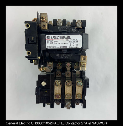 General Electric CR308C1052RAETLJ Non-Reversing Starter - 27 A, 120v Coil