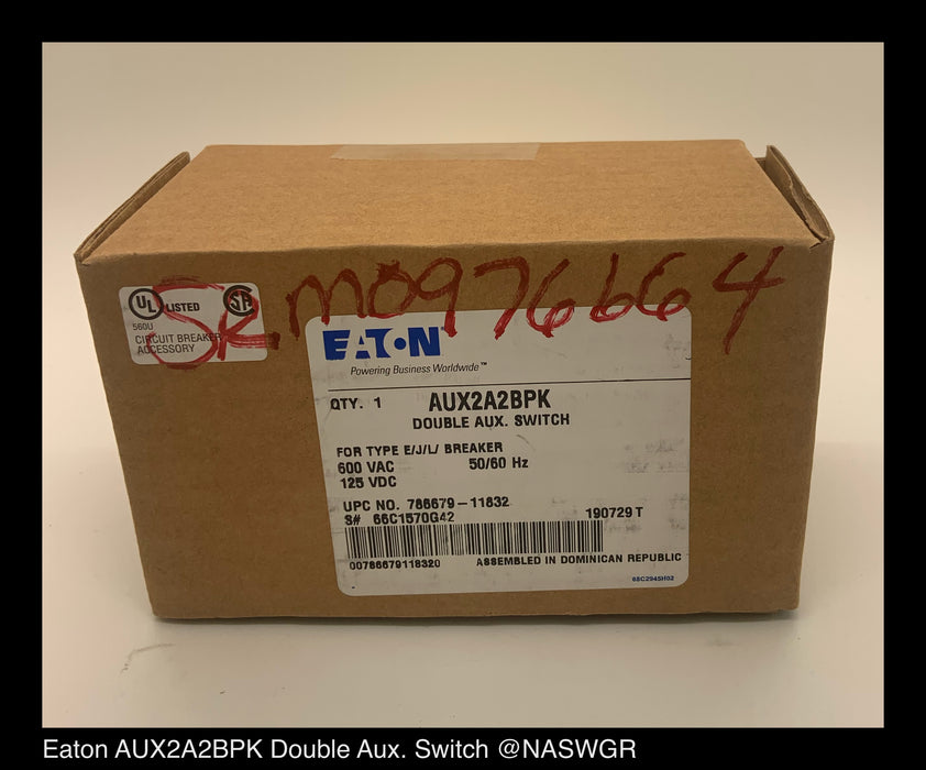 Eaton AUX2A2BPK Double Auxiliary Switch - 66C1570G42 - Unused Surplus