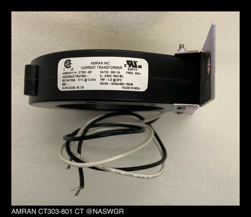 Amran CT303-801 Current Transformer - 800:5 Amp - Unused