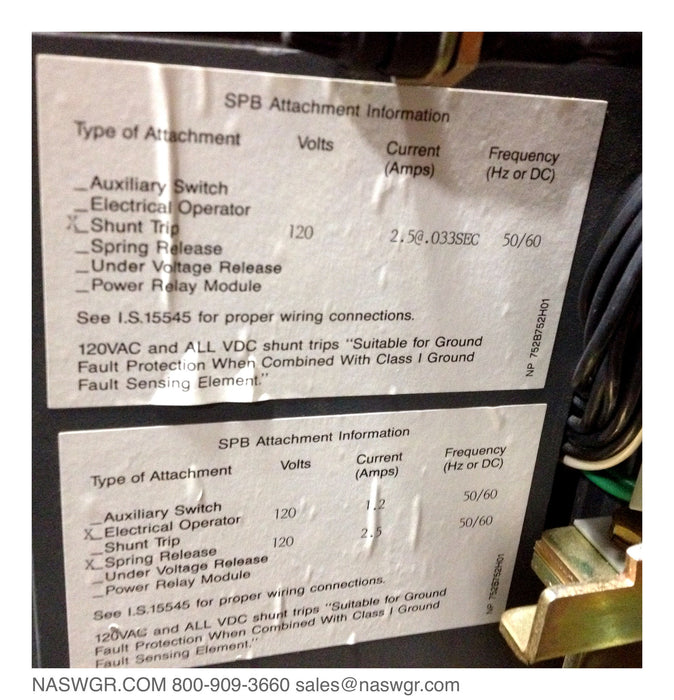 Westinghouse SPB-100 Circuit Breaker (E/O,D/O) - 2000 Amp