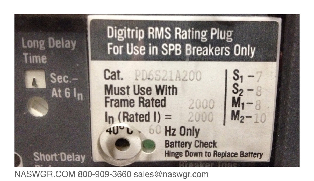 Westinghouse SPB-100 Circuit Breaker (E/O,D/O) - 2000 Amp