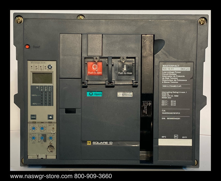 Square D MasterPact NW16H1 Circuit Breaker - 1600 Amp