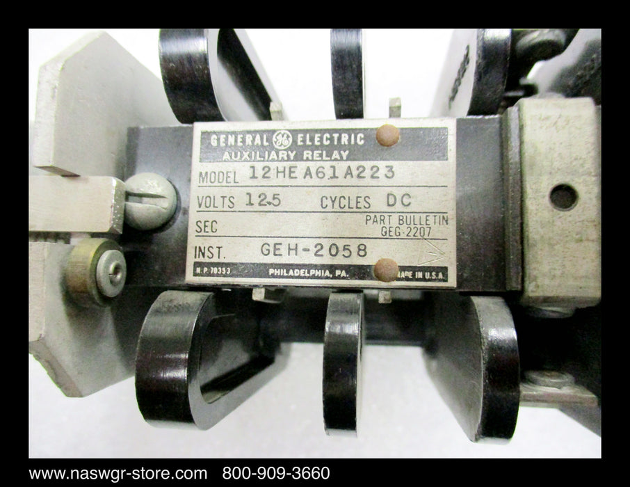 GE 12HEA61A223 Lockout Relay with 125VDC Coil