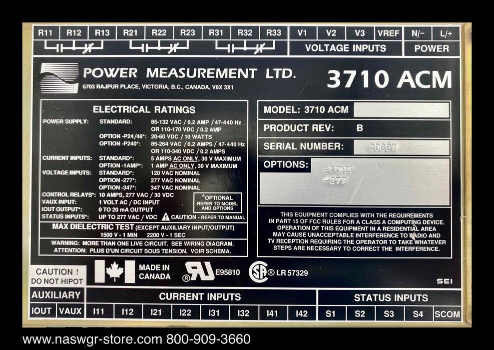 Power Measurement LTD. 3710 ACM - 277AC w/ Comms