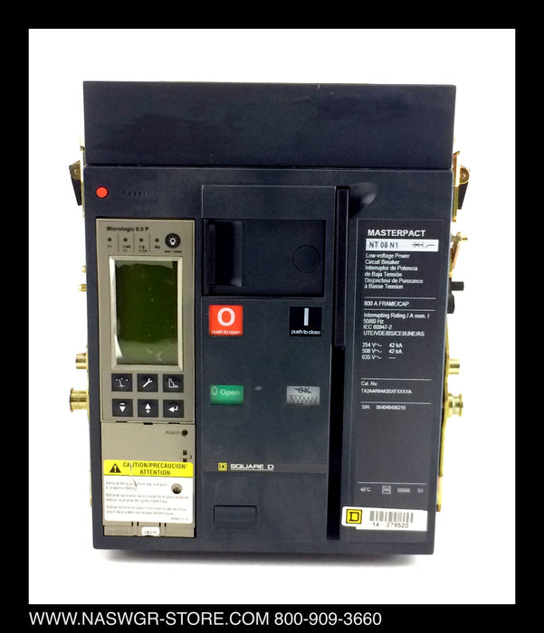 Square D Masterpact NT08N1 Circuit Breaker (M/O,D/O) - 800 Amp