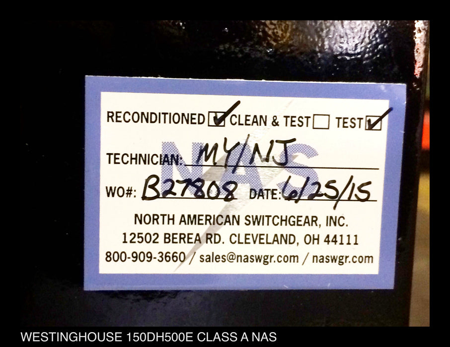 Westinghouse 150DH500E Circuit Breaker (E/O,D/O) - 1200 Amp