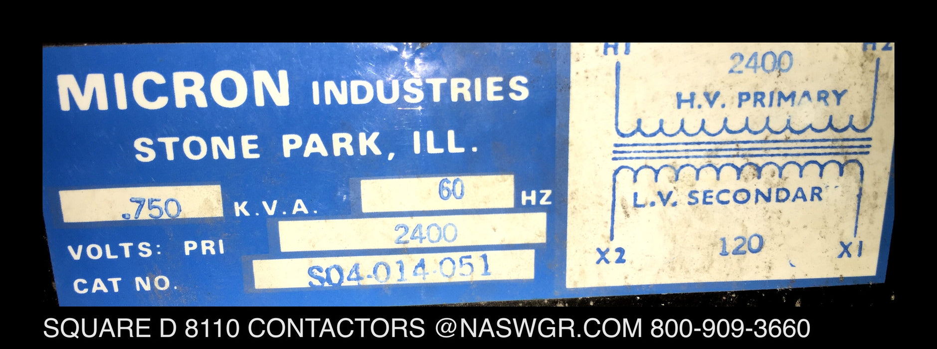 8110 TYPE E SERIES A ~ Square D 8110 Contactor 360 Amp ~ 51033-483-55501EO