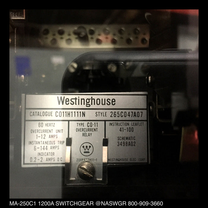 MA-250C1 Switchgear ~ Allis Chalmers MA-250C1 1200 Amp Switchgear