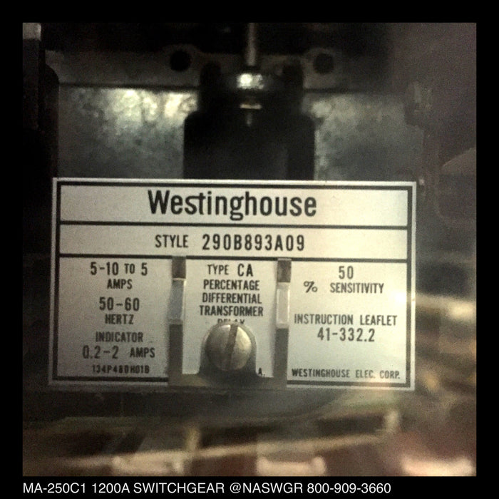 MA-250C1 Switchgear ~ Allis Chalmers MA-250C1 1200 Amp Switchgear
