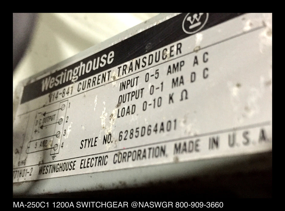 MA-250C1 Switchgear ~ Allis Chalmers MA-250C1 1200 Amp Switchgear