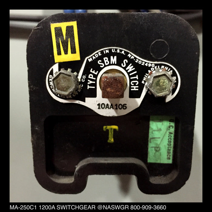 MA-250C1 Switchgear ~ Allis Chalmers MA-250C1 1200 Amp Switchgear