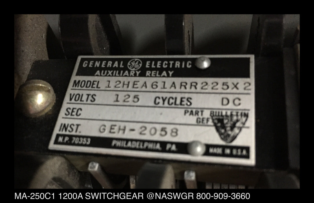 MA-250C1 Switchgear ~ Allis Chalmers MA-250C1 1200 Amp Switchgear