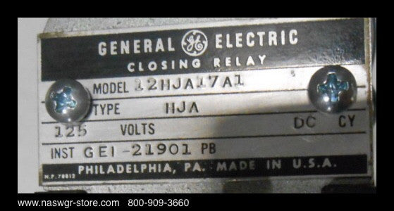 12HJA17A1 ~ GE 12HJA17A1 Closing Relay for Magneblast Circuit Breaker
