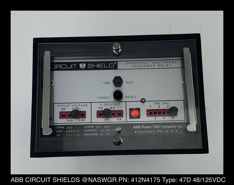 ABB 412N4175 Circuit Shield Undervoltage Phase Sequence Relay