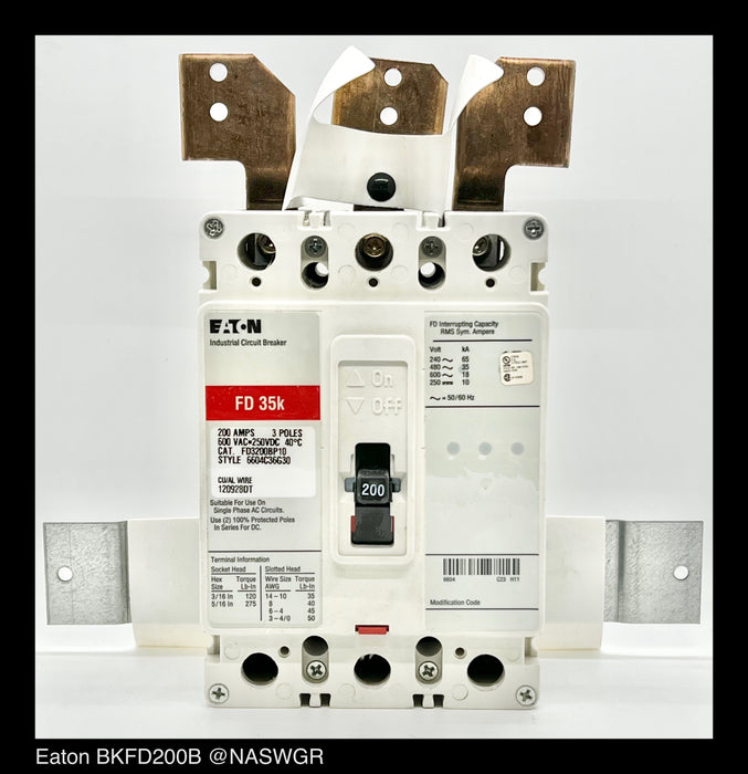 Eaton BKFD200B Main or Subfeed Breaker Kit - 200 Amp - Unused