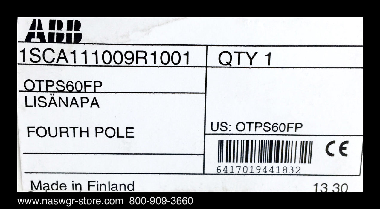 1SCA111009R1001 ~ ABB 1SCA111009R1001 Fourth Pole