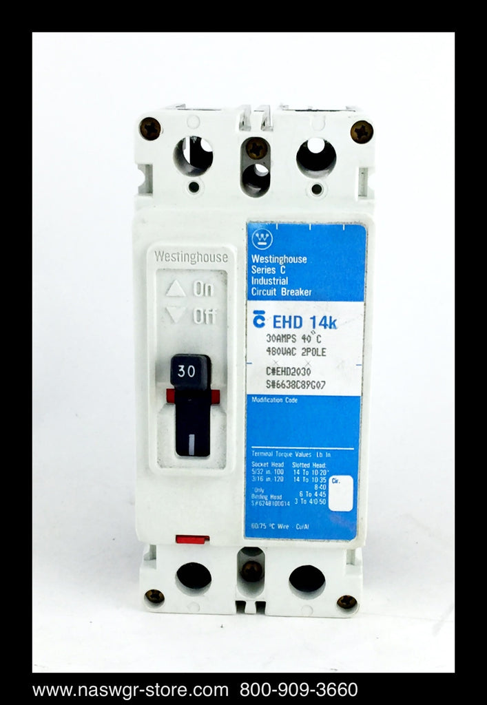 Westinghouse EHD2030 Molded Case Circuit Breaker - 30 Amp