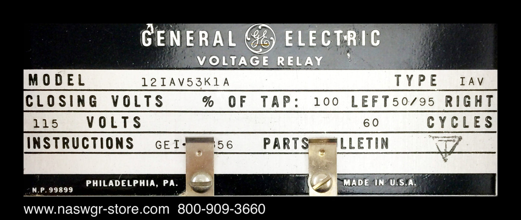 GE 12IAV53K1A Over/Undervoltage Relay - 115v60Hz