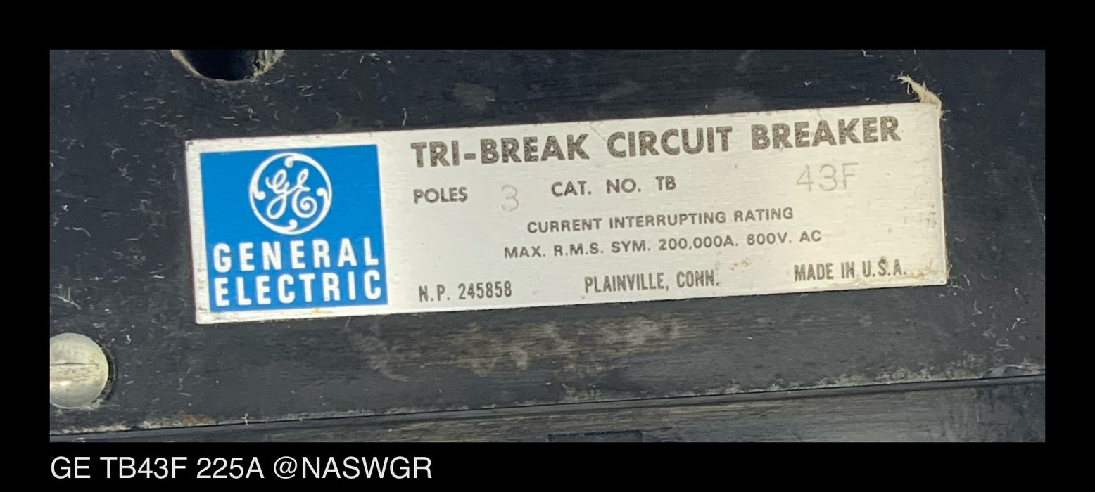 GE Tri-Break TB43F Molded Case Circuit Breaker