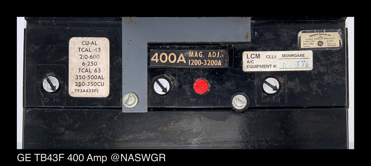 GE Tri-Break TB43F Molded Case Circuit Breaker - 400 Amp