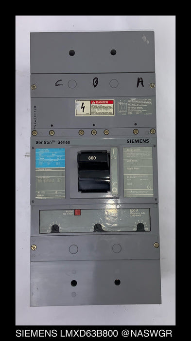 Siemens LMXD63B800 Molded Case Circuit Breaker - 800 Amp