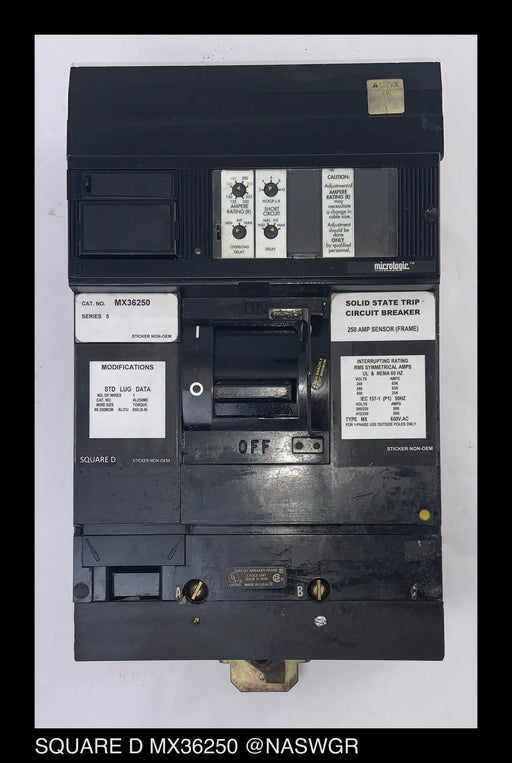 Square D MX36250 Molded Case Circuit Breaker - 250 Amp
