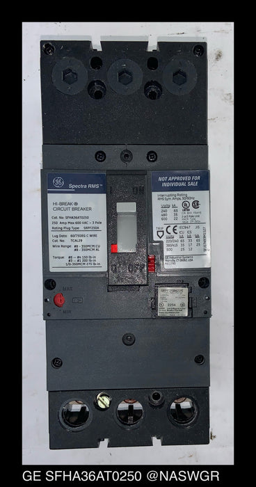 GE Spectra RMS SFHA36AT0250 Circuit Breaker - 200 Amp