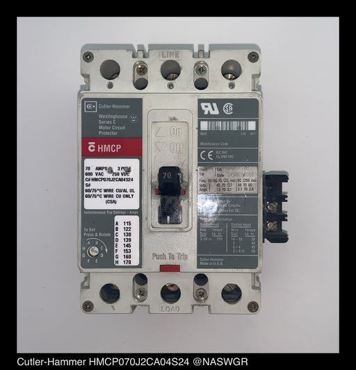 Cutler Hammer HMCP070J2CA04S24 Motor Circuit Protector - 70 Amp