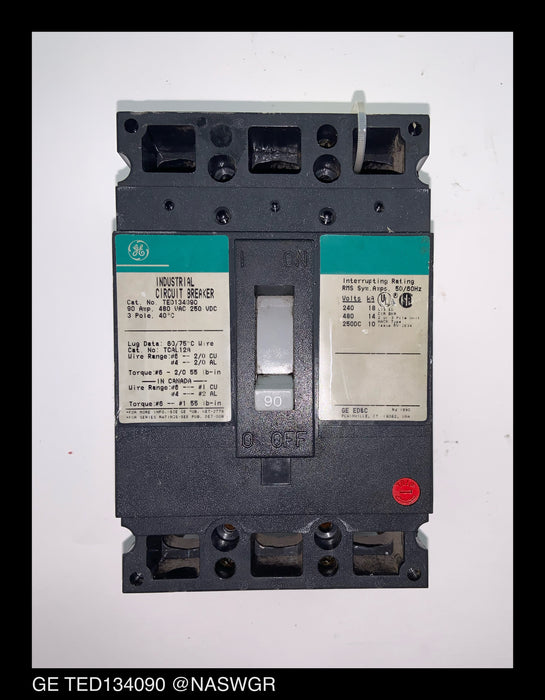 General Electric TED134090 Molded Case Circuit Breaker - 90 Amp