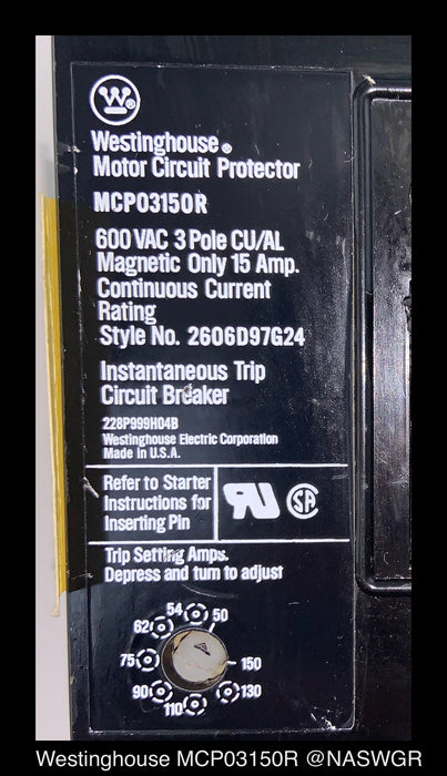 Westinghouse MCP03150R Molded Case Circuit Breaker