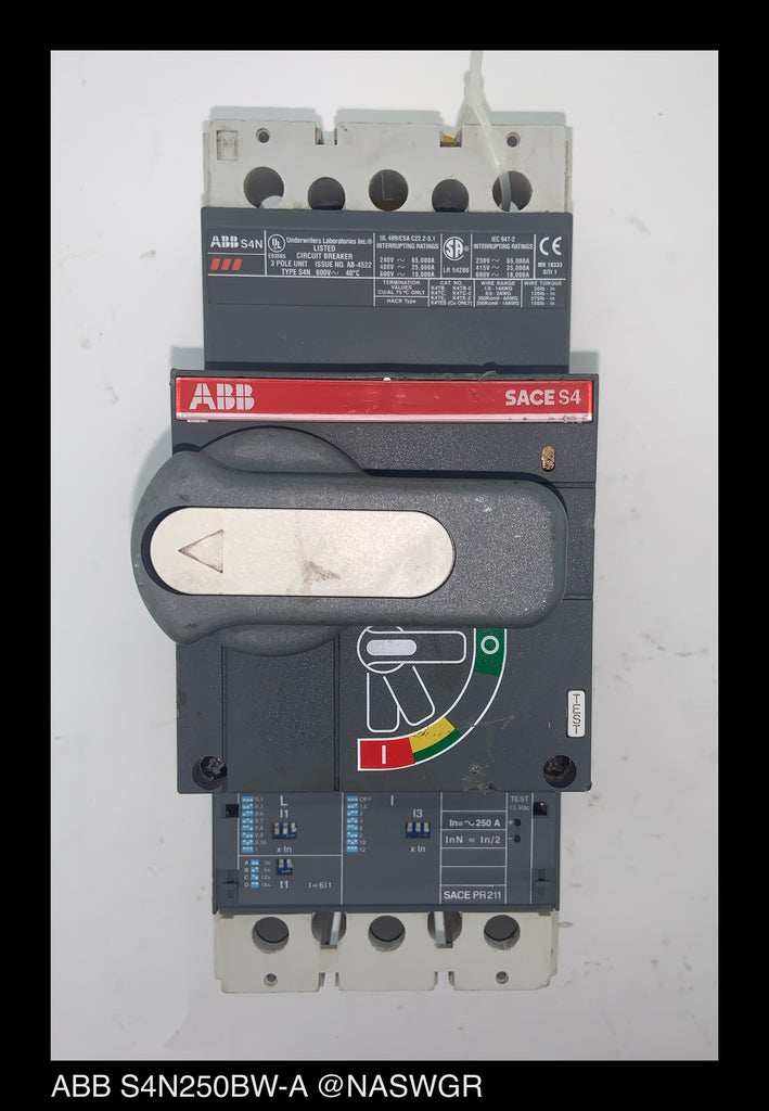 ABB S4N250BW Circuit Breaker with Rotary Handle - 250 Amp