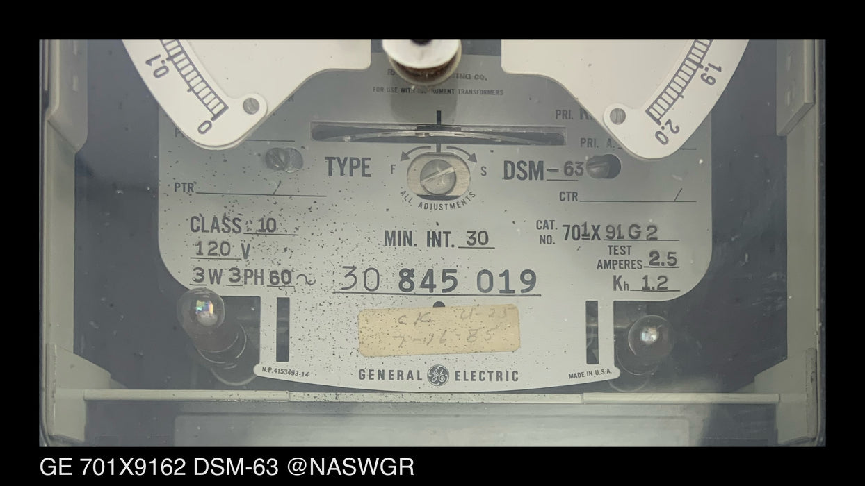 GE 701X9162 Polyphase Watthour Demand Meter
