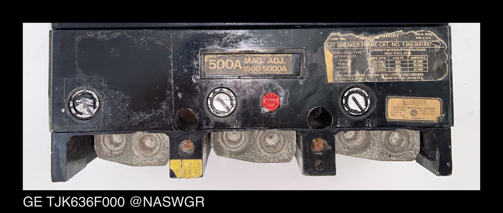 General Electric TJK636500 Molded Case Circuit Breaker - 500 Amp