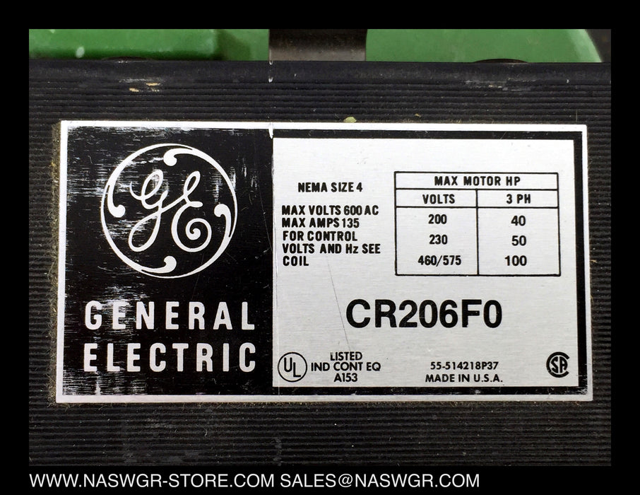 General Electric CR206F022 Magnetic Starter Non-Reversing Size 4 - Unused