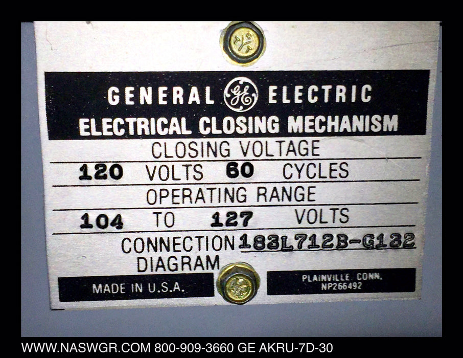 General Electric AKRU-7D-30 Fused Circuit Breaker (E/O,D/O) - 800 Amp