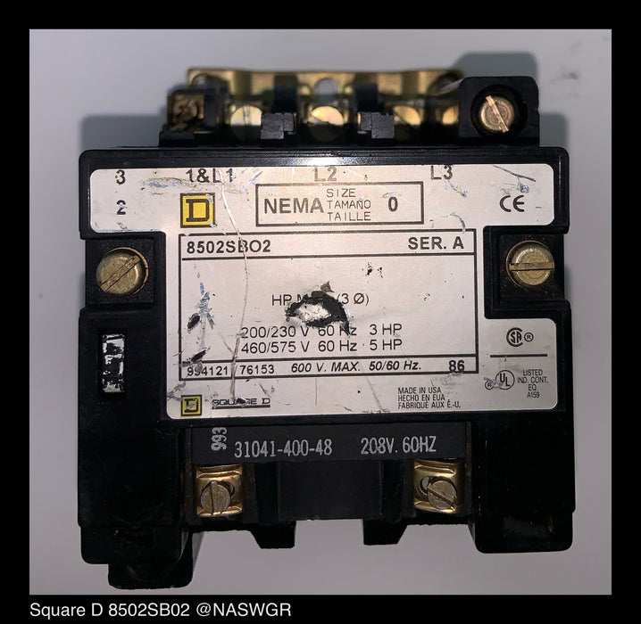 Square D 8502SB02 Contactor
