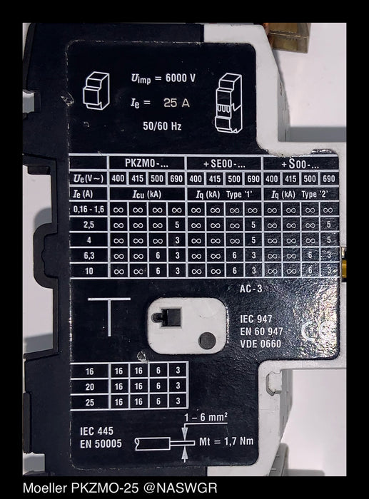 Moeller PKZMO-25 Molded Case Circuit Breaker