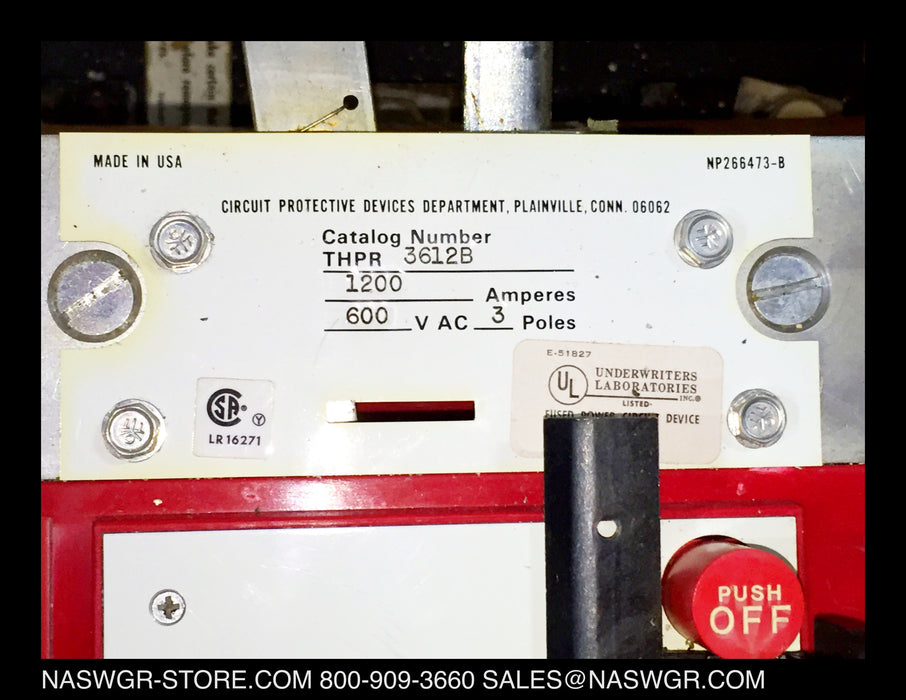 THPR3612B ~ GE THPR3612B High Pressure Contact Switch 1200 amp