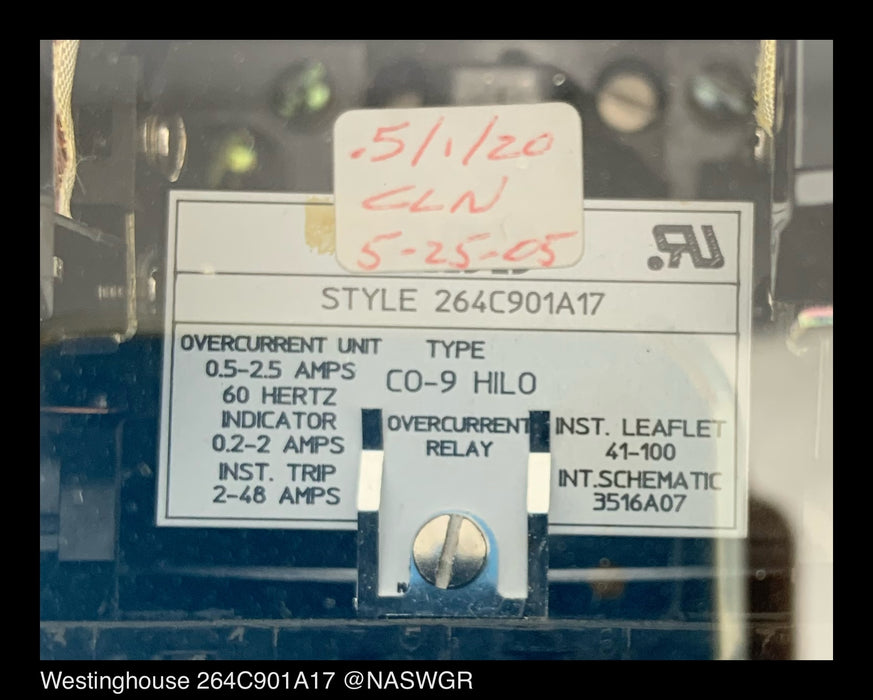 Westinghouse 264C901A17 Overcurrent Relay