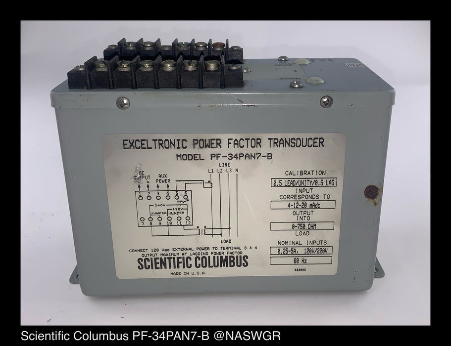 Scientific Columbus PF-34PAN7-B Factor Transducer