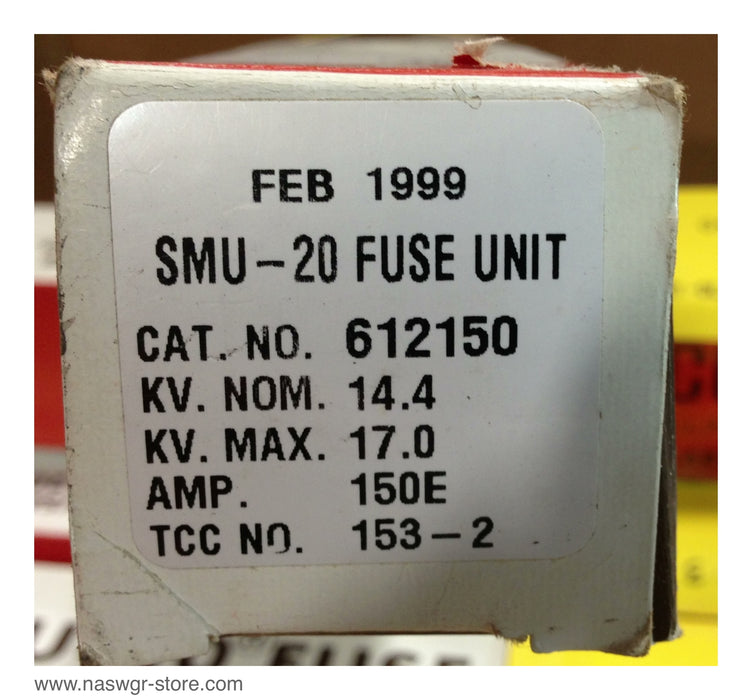 612150 , S&C SMU-20 Fuse Unit , Unused Surplus in box , KV. Nom. 14.4 , KV. Max. 17.0 , Amp: 150E , TCC. NO. 153-2 , PN: 612150
