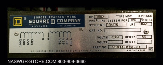 52911-026-61 ~ Square D 52911-026-61 Transformer