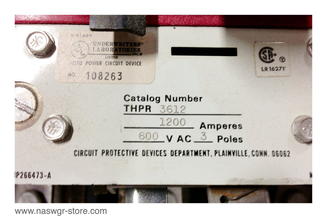 General Electric THPR3612 High Pressure Contact Switch - 1200 Amp