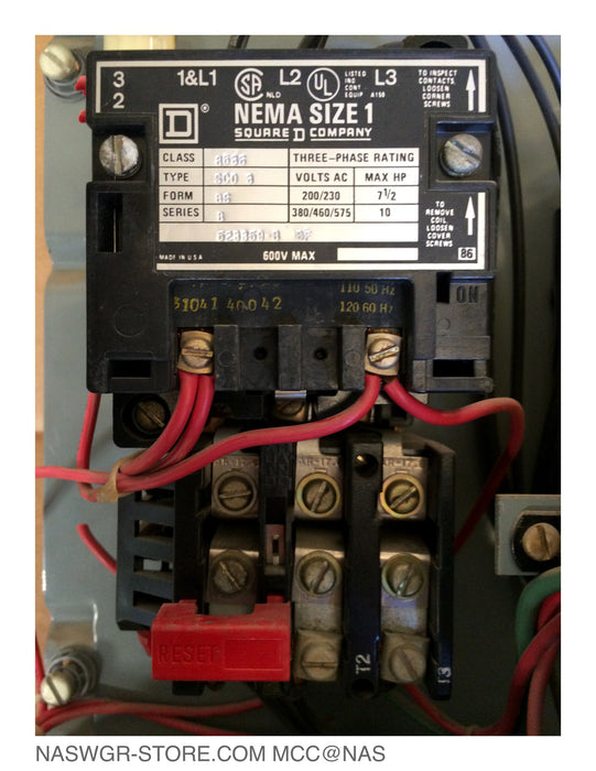 Square D Model 4 Size 1 Breaker Combination MCC Bucket 15 Amp ~ FAL36015 ~ Class 8536