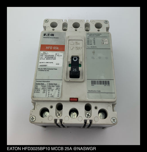 Eaton HFD3025BP10 Molded Case Circuit Breaker - 25 Amp