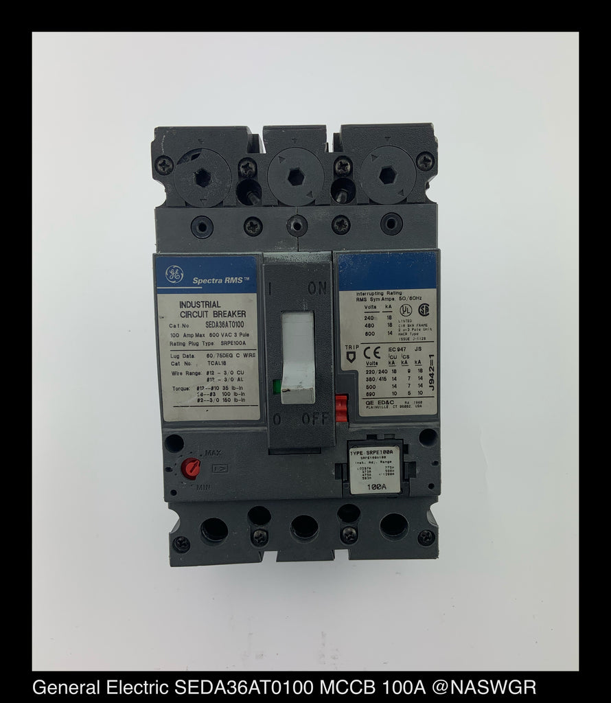 GE Spectra RMS SEDA36AT0100 Circuit Breaker ~ 100 Amp
