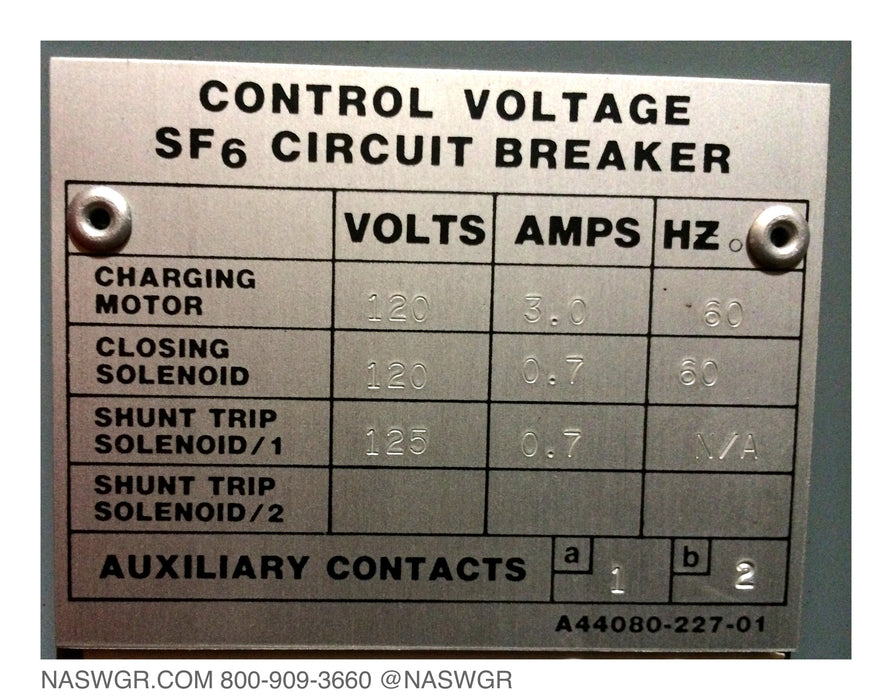 Square D FLUARC FG-2-05025-12 Vacuum Circuit Breaker (E/O,D/O) - 1200 Amp